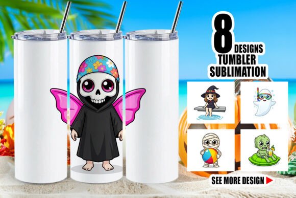 Download Summer Halloween Pool Tumbler Wrap PNG - Wrap Collection