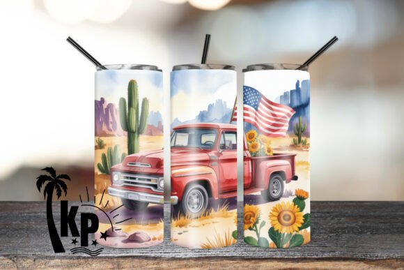 Download Vintage Red Truck Tumbler Wrap PNG - Wrap Collection