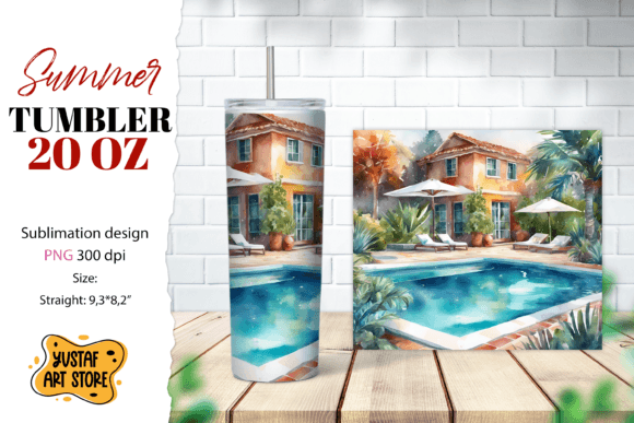Download Pool Tumbler Wrap. Summer Tumbler Sublim - Wrap Collection