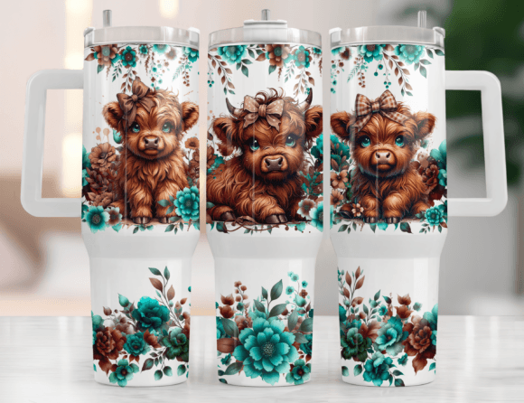 Download Brown Highland Cows 40oz Wrap - Wrap Collection