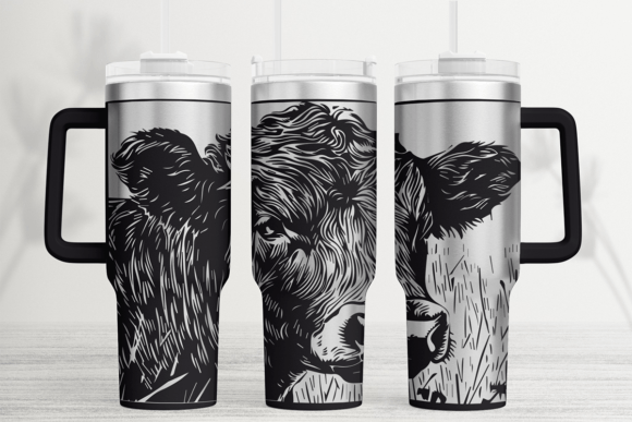 Download Highland Cow 40oz Laser Tumbler Wrap SVG - Wrap Collection