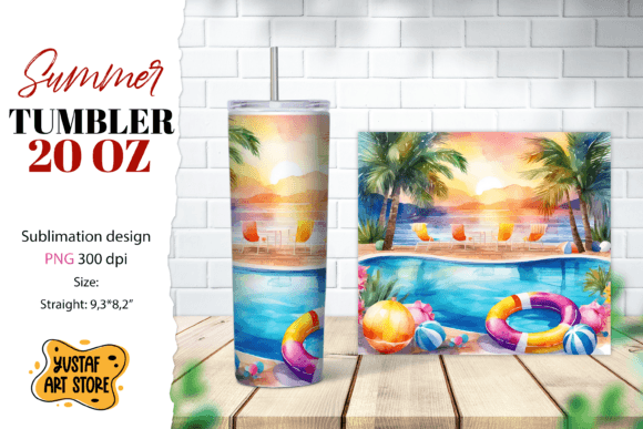 Download Pool Tumbler Wrap. Summer Tumbler Sublim - Wrap Collection