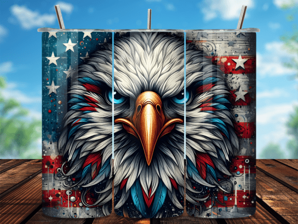 Download Grunge American Flag Eagle Tumbler Wrap - Wrap Collection