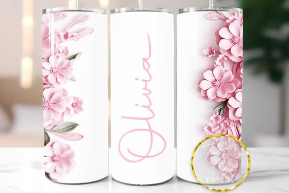 Download Custom Name Tumbler Wrap Floral Design - Wrap Collection