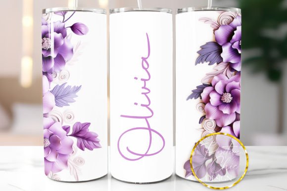 Download Custom Name Tumbler Wrap Floral Design - Wrap Collection