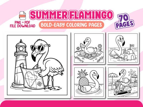 Download Summer Flamingo Coloring Pages for Kids - Premium Resources