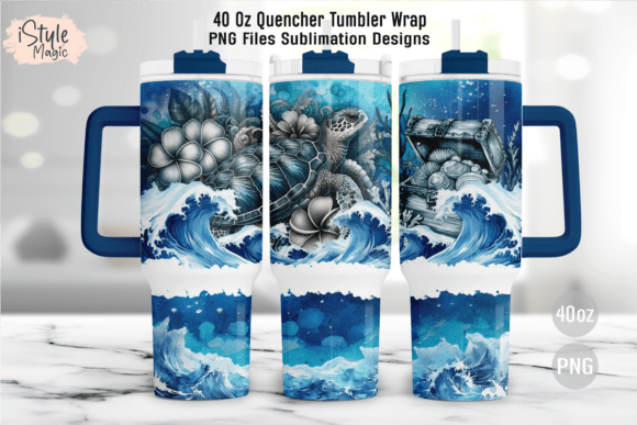 Download Sea Turtle Ocean Wave 40oz Tumbler Wrap - Wrap Collection