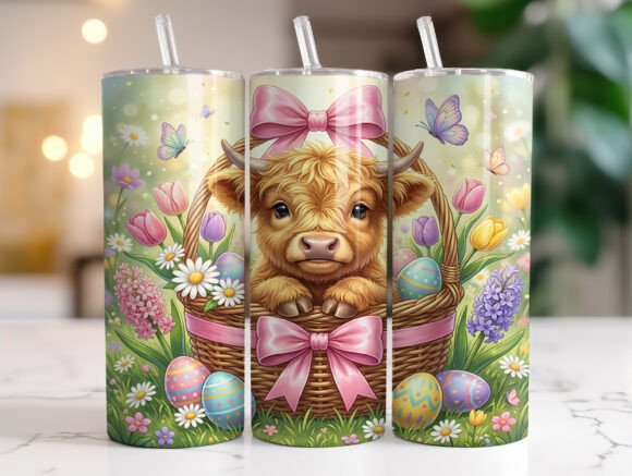 Download 20oz Highland Cow Easter Tumbler Wrap - Wrap Collection